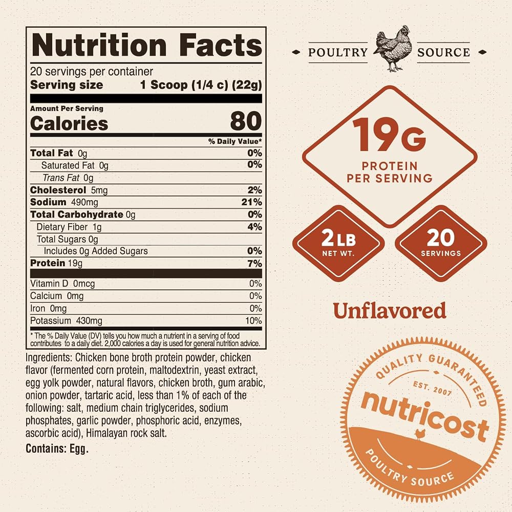 Nutricost Chicken Bone Broth Protein Powder - 20 Servings - image 2