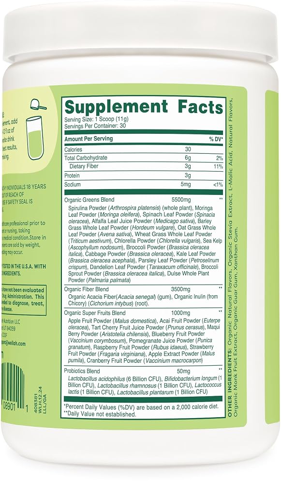 Wellah Leaf Laugh Love Super Greens Powder - 30 Servings - image 4