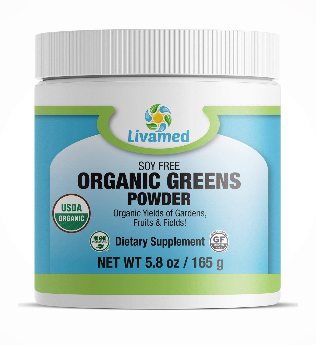 Livamed Organic Greens Powder Soy Free - 5.8 oz