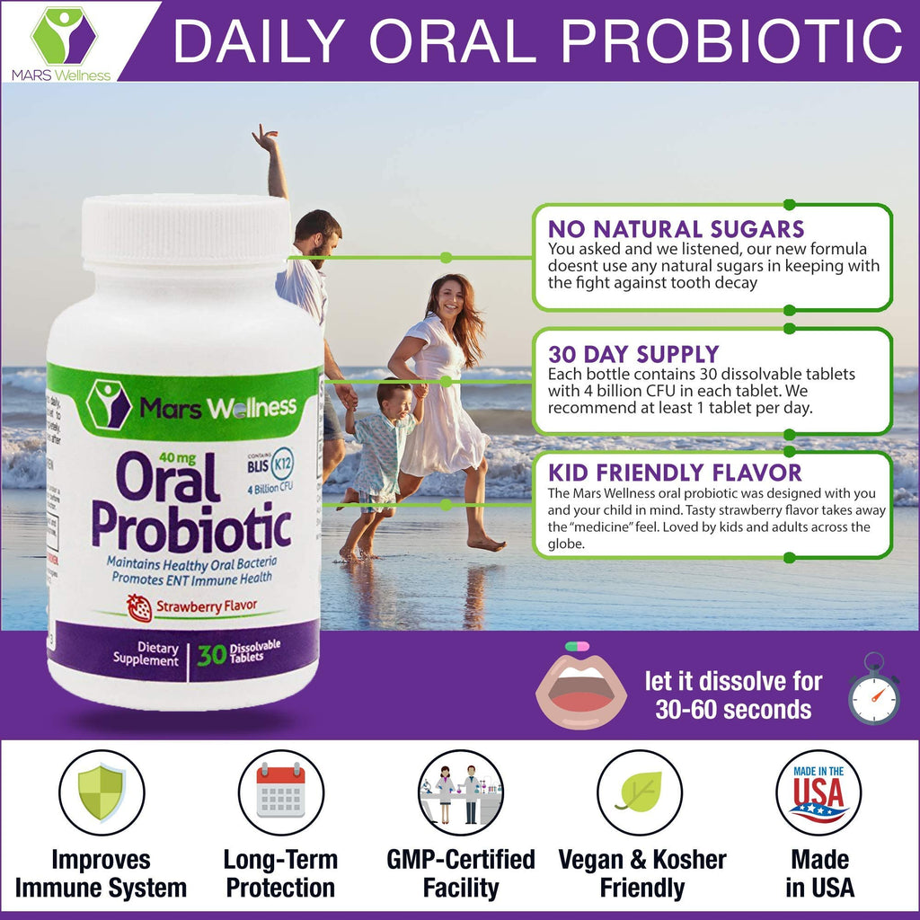 MARS WELLNESS Oral Probiotic Supplement with BLIS K12 4 Billion CFU