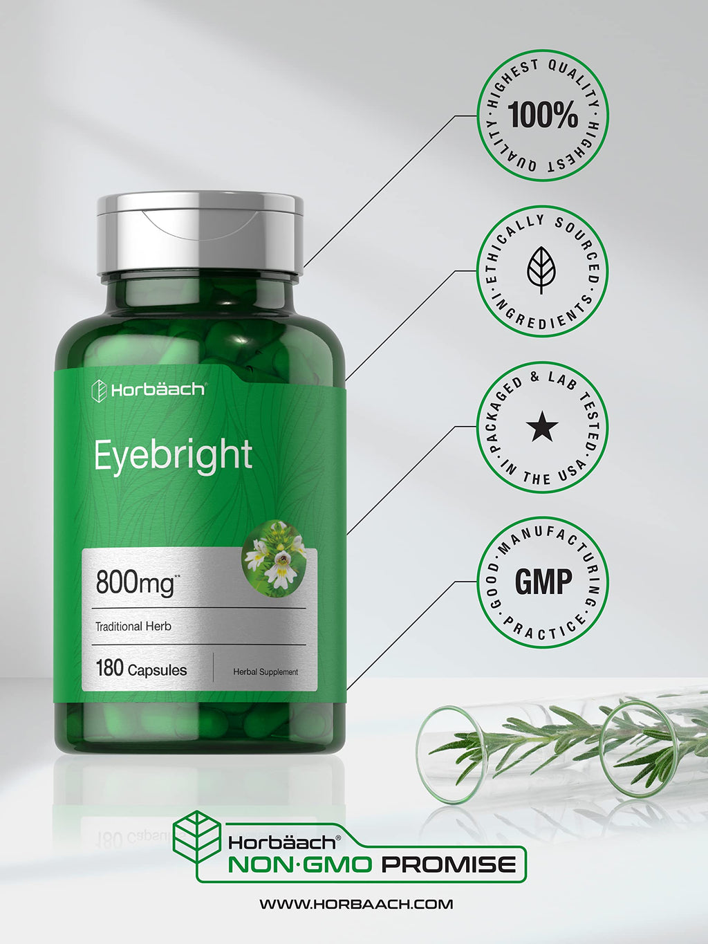 Horbäach Eyebright Herbal Supplement - 180 Capsules - image 5