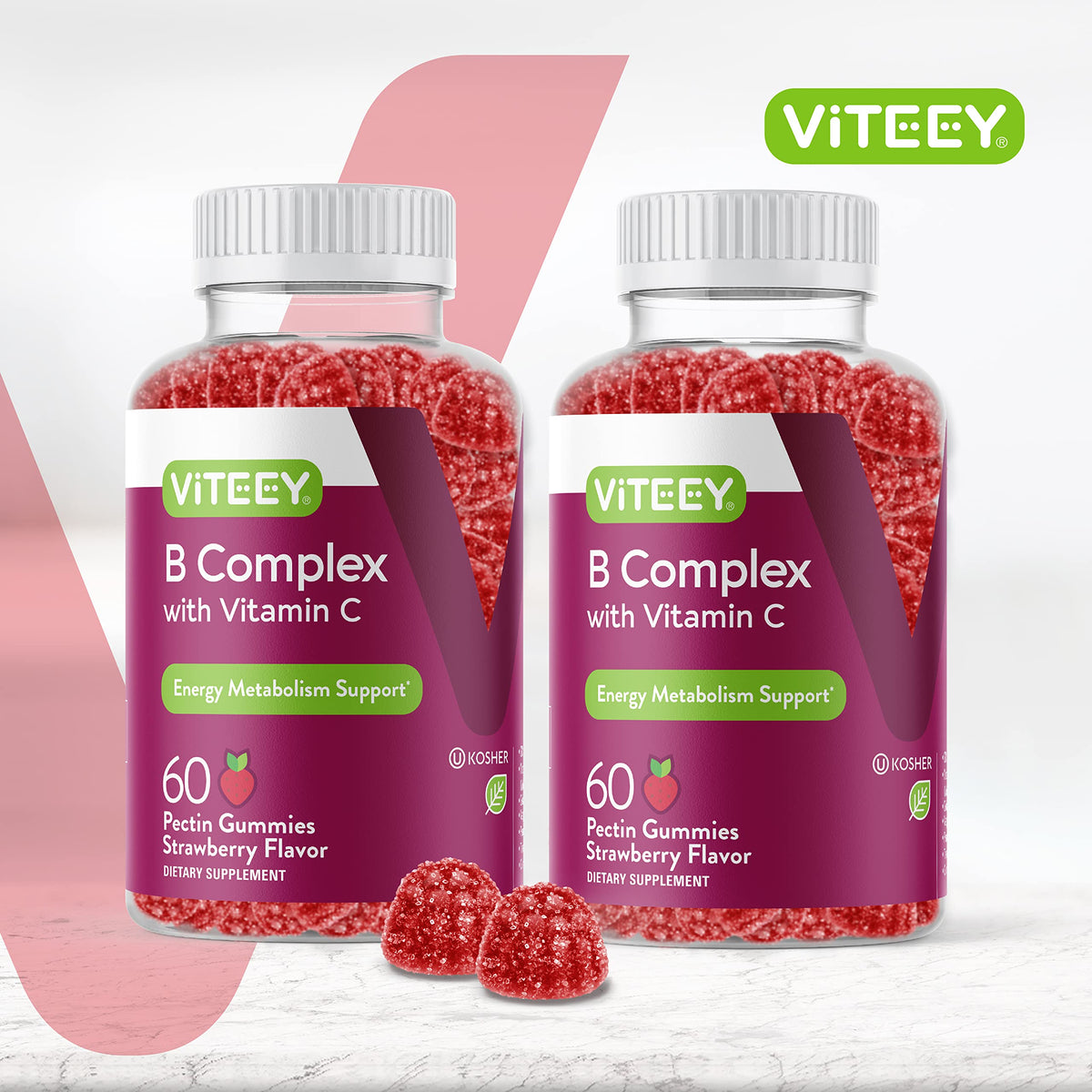 Viteey Vitamin B Complex Gummies - Vitamin C - Vitamin B6 - Vitamin