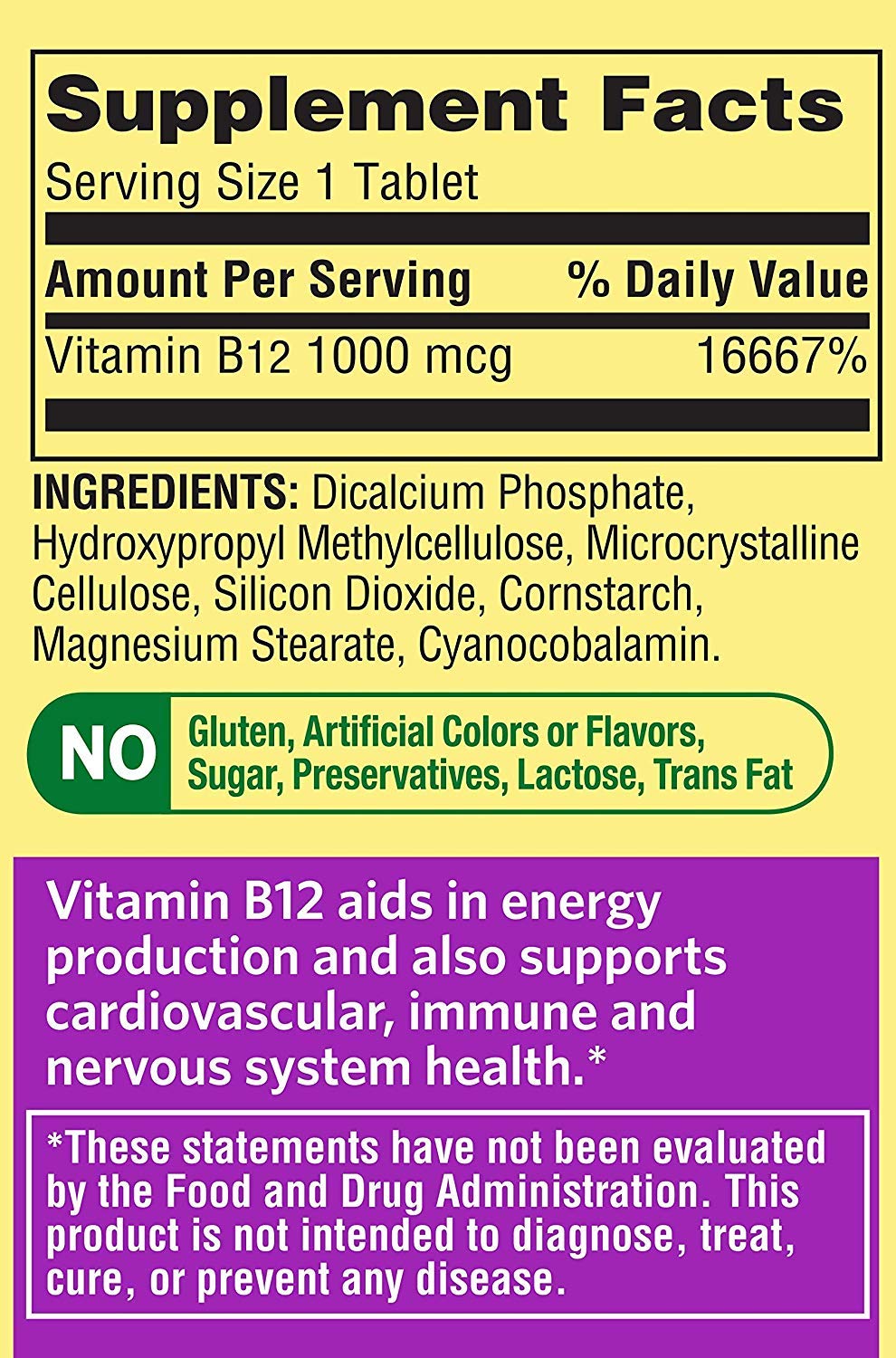 AHYBZN Spring Valley Vitamin B12 Timed Release 1000 mcg - 300 Tablets - image 2