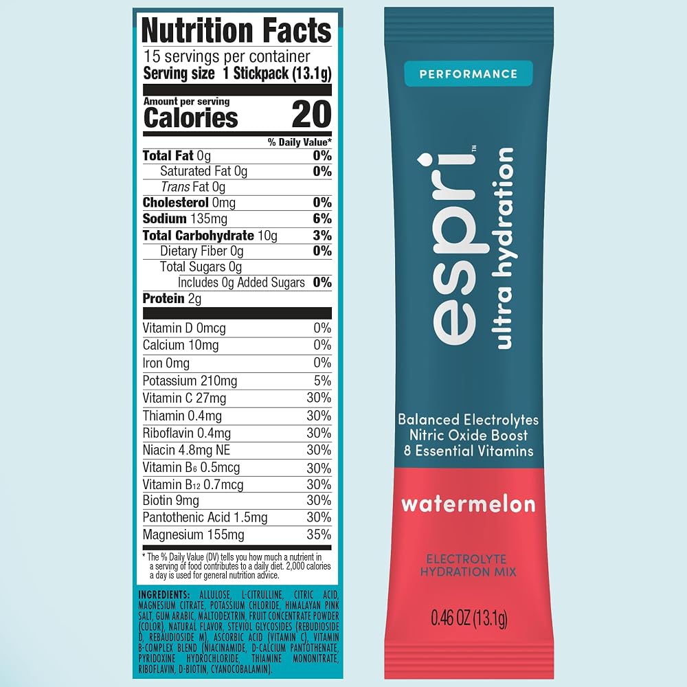ESPRI Zero Sugar Electrolyte Drink Mix Watermelon - 15 Packets - image 7
