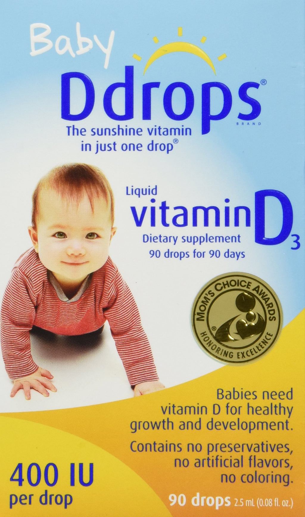 Ddrops Baby Vitamin D3 400 IU - 90 Drops (4 Pack) - image 2