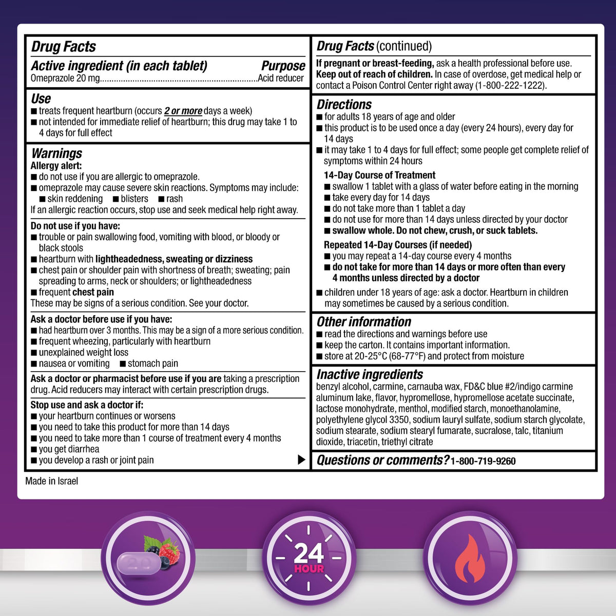 GoodSense Omeprazole 20 mg Delayed Release Acid Reducer - 42 Tablets - image 5
