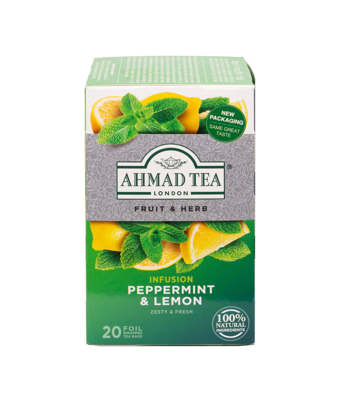 Ahmad Tea Peppermint & Lemon Herbal Tea - 20 Count (Pack of 6)