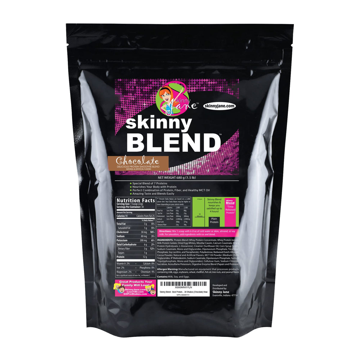 Skinny Blend - Best Tasting Protein Shake for Women, 30 Shakes per Bag