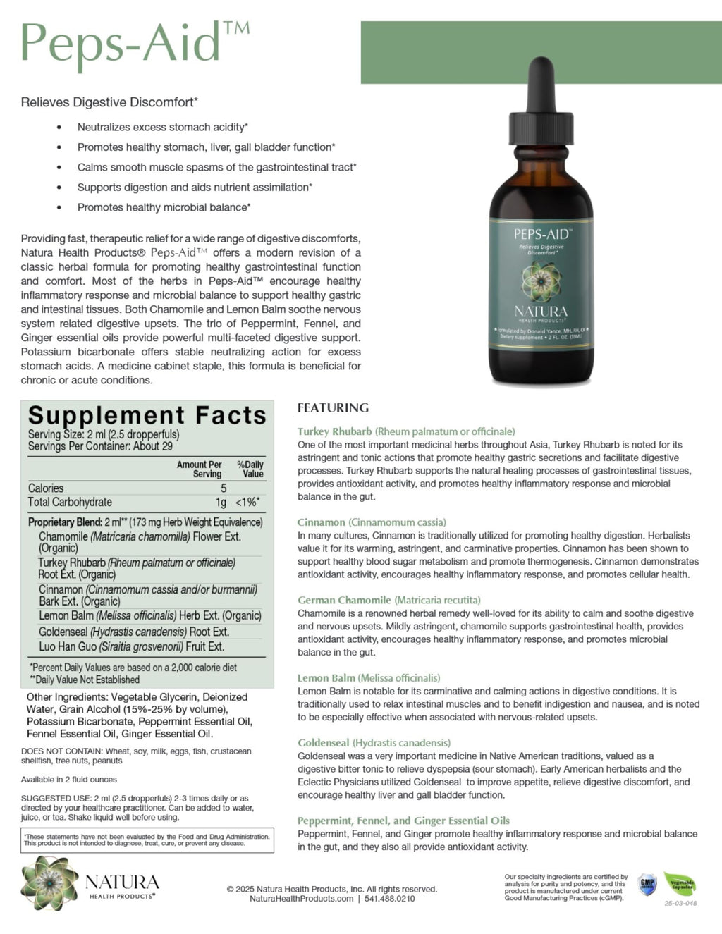 Natura Health Products Peps-Aid Digestive Comfort Herbal Drops - 2 fl oz - image 3