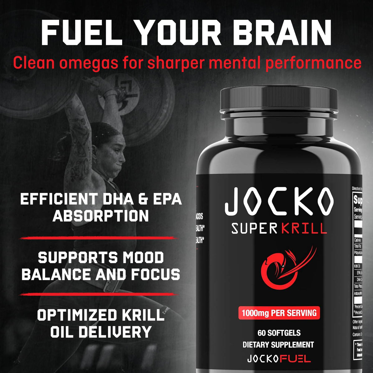 Jocko Fuel Super Krill Oil Omega 3 1000mg - 60 Softgels - image 2