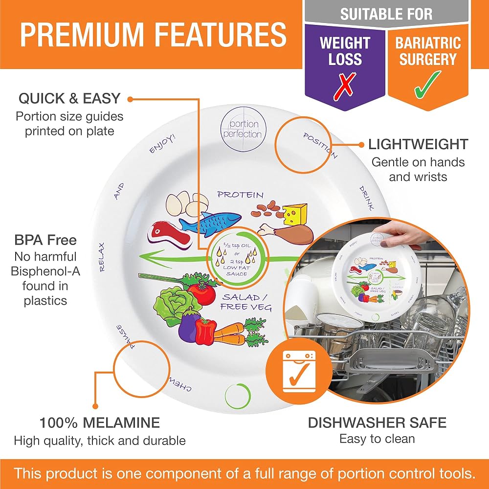 Portion Perfection Melamine Bariatric Portion Control Plate 8" - 1 Pack - image 4