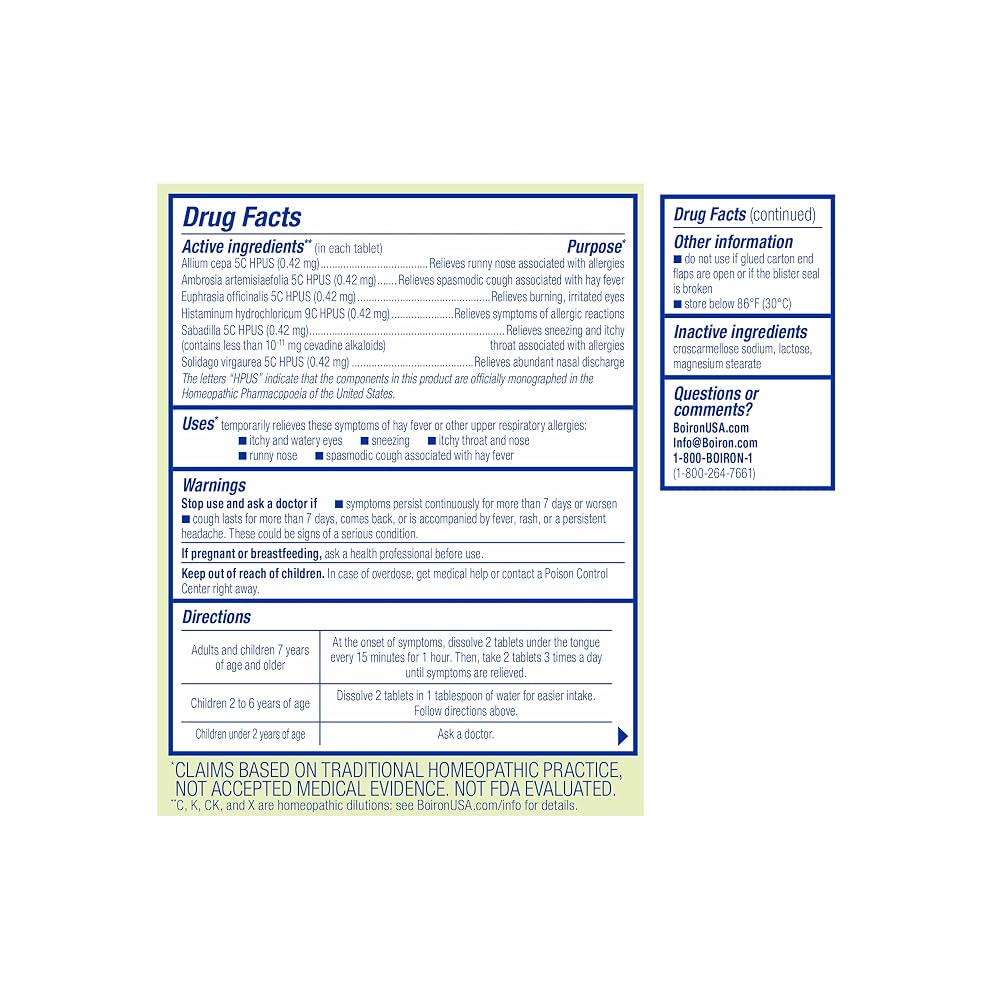 Boiron AllergyCalm Tablets 240 Count - image 6