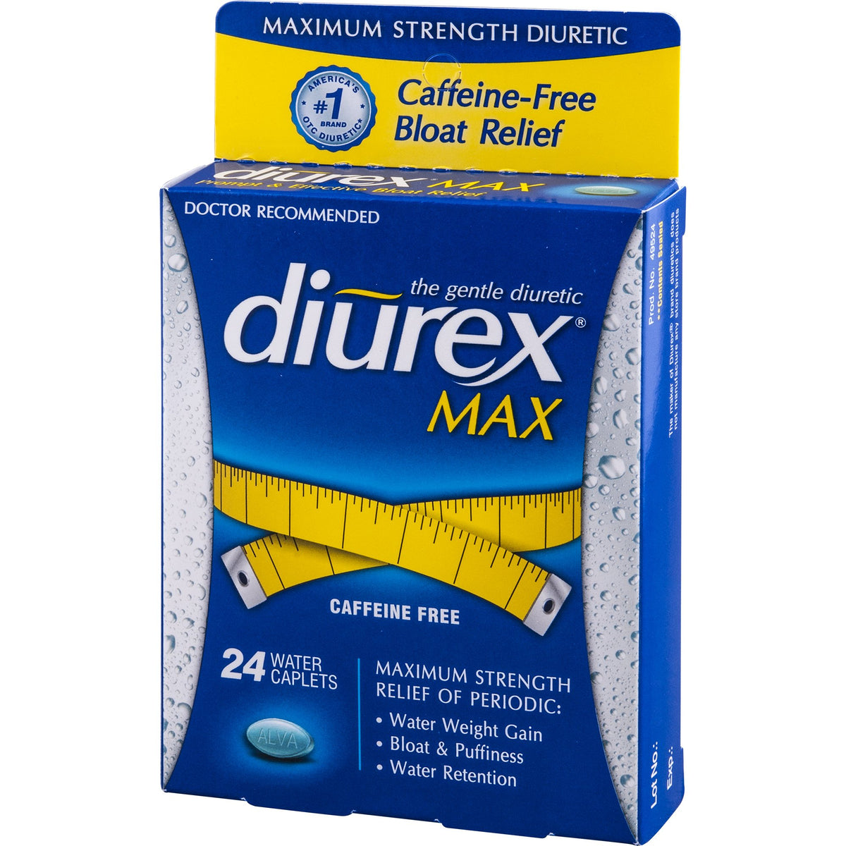 Diurex Max Water Caplets Caffeine Free - 48 Caplets - image 4