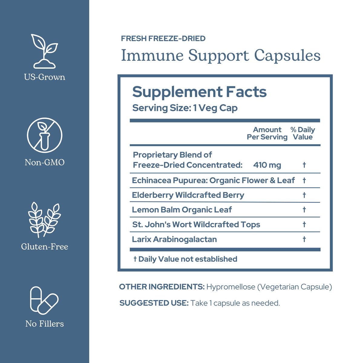 Eclectic Institute Raw Fresh Freeze-Dried Immune Support - 45 Capsules - image 2