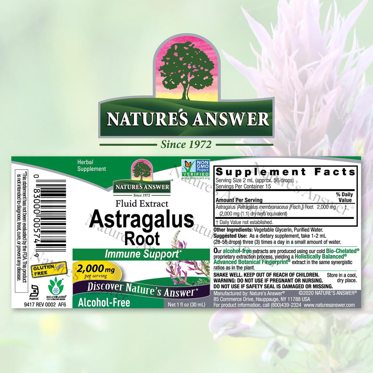Nature's Answer Alcohol-Free Astragalus Root Extract - 1 Fl Oz - image 2