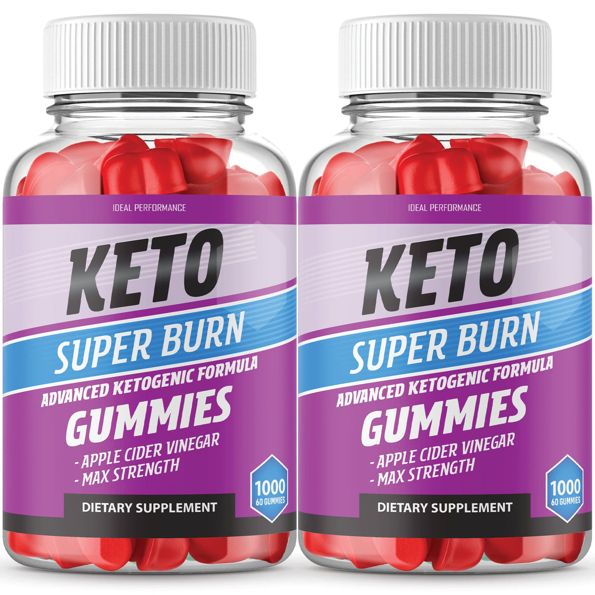 IDEAL PERFORMANCE Ketos Super Burns ACV Gummies - 120 Gummies