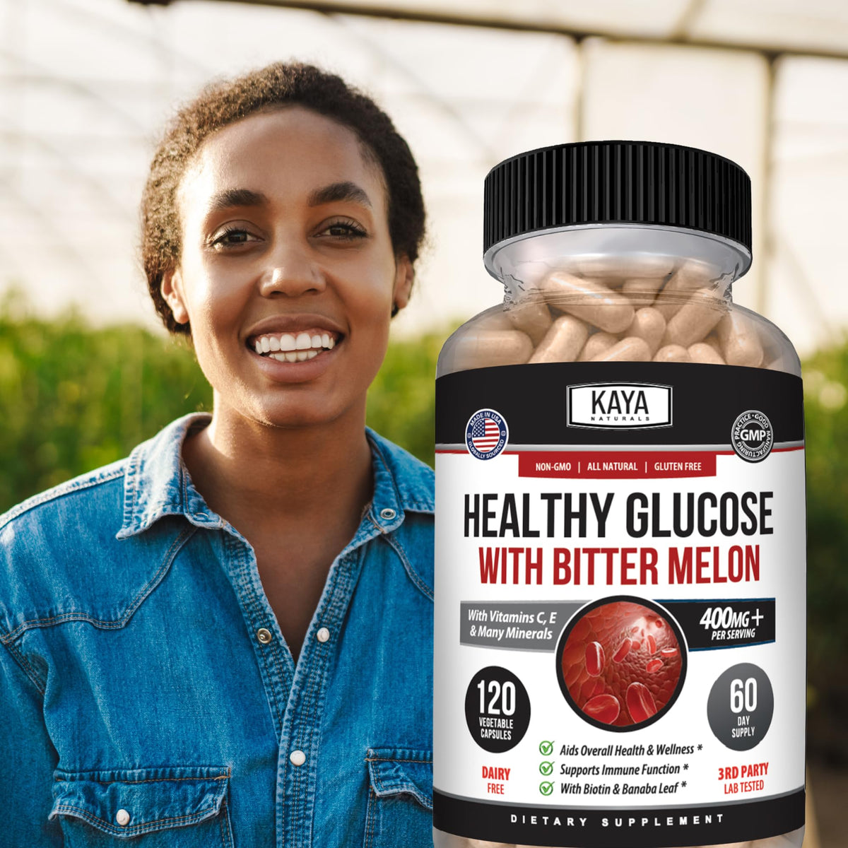 Kaya Naturals Healthy Gluco with Bittermelon Supplement - 120 Capsules - image 9