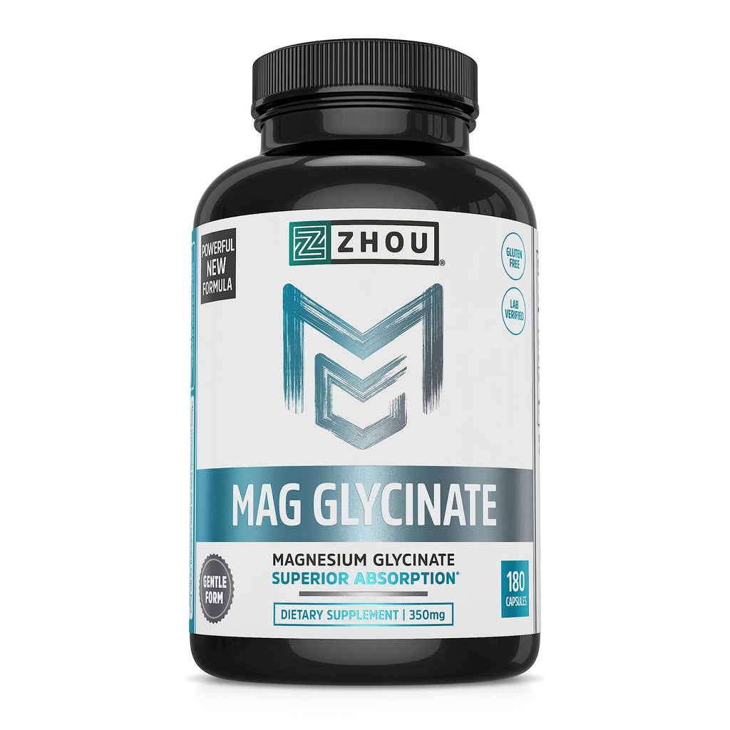 ZHOU Magnesium Glycinate 350mg for Sleep - 180 Capsules