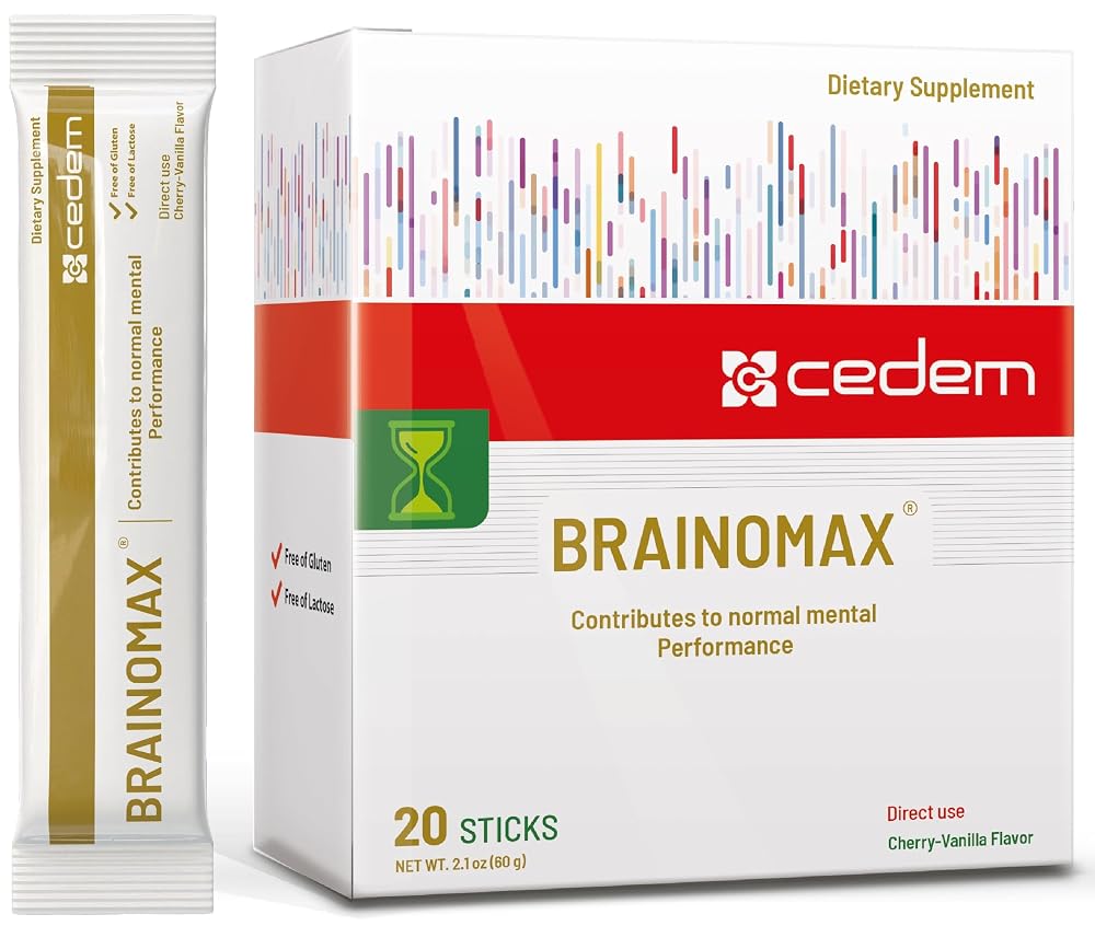 CEDEM BRAINOMAX Brain Booster Powder Sticks for Memory & Focus - 20 Sticks