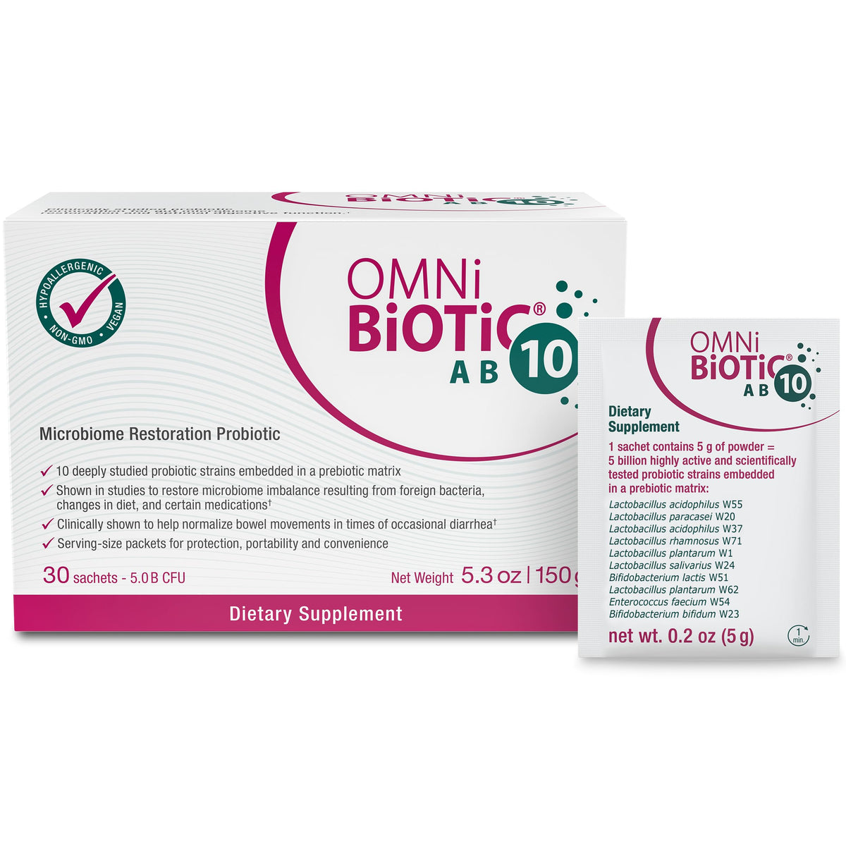 OMNi BiOTiC AB 10 Probiotic Powder for Gut Restore - 5.3 oz