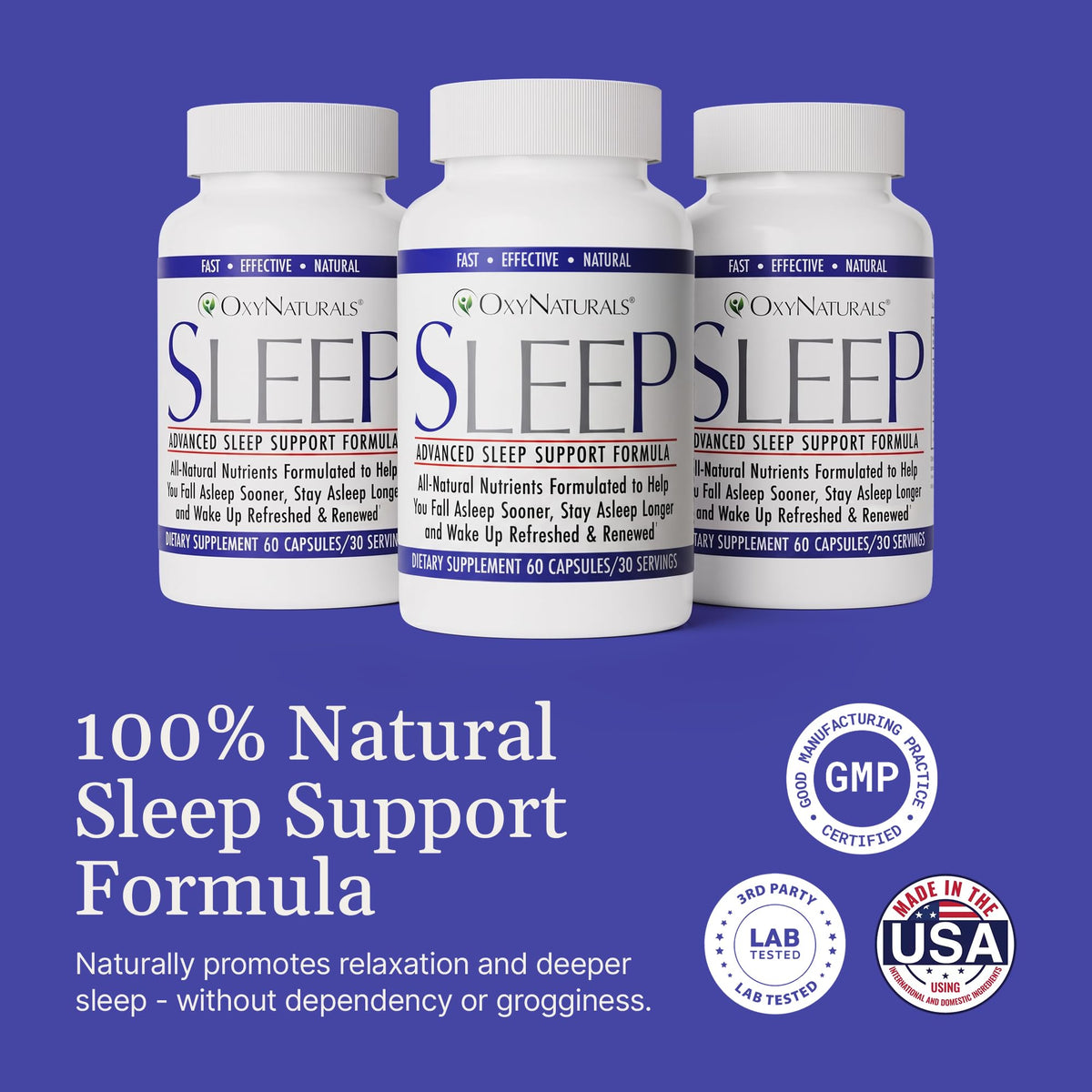 OxyNaturals Natural Sleep Aid with Melatonin 2.5mg - 35 Capsules - image 3