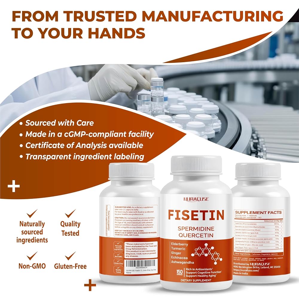 NuraFuse Fisetin 9-in-1 Complex Antioxidant Wellness - 150 Capsules - image 9
