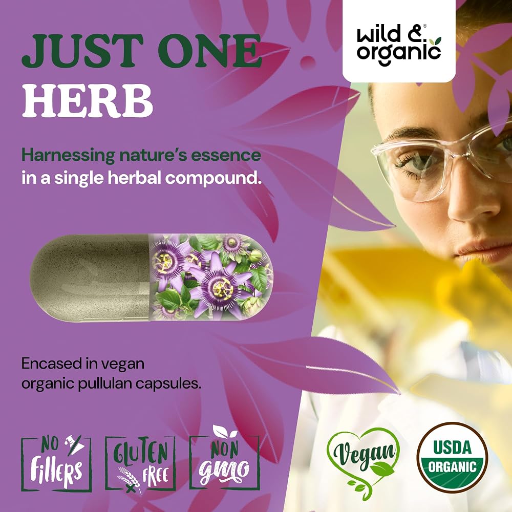 Wild & Organic Passion Flower 600 mg Capsules - 90 Count - image 5