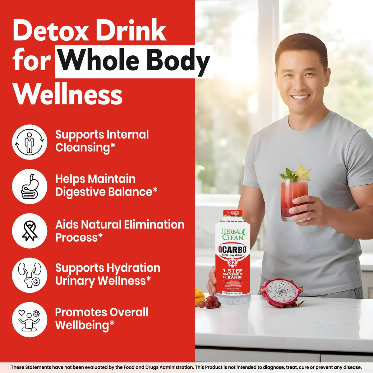Herbal Clean Qcarbo32 Same-Day Detox Cleanse Drink (32 fl oz) - image 5