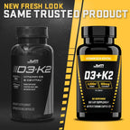 JYM D3 + K2 Supplement 5000 IU Vitamin D3 - 60 Vegetarian Capsules - image 2