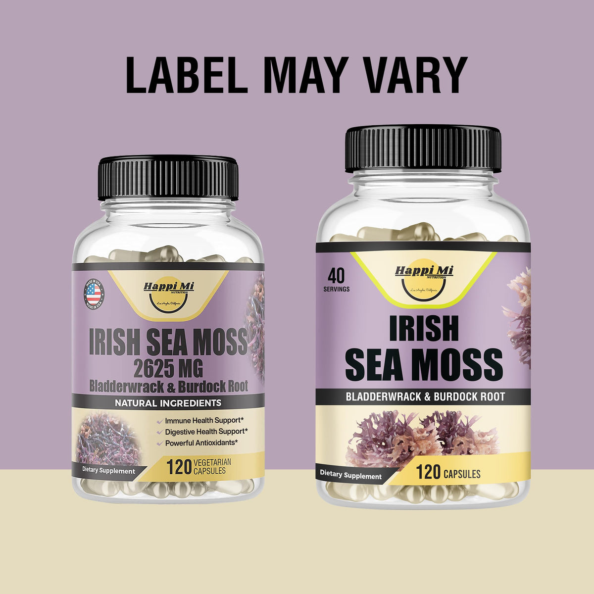 Happi Mi Nutrition Irish Seamoss Capsules 2625mg - 120 Capsules - image 2