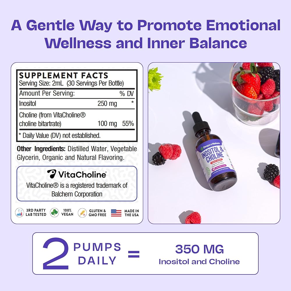 Drops Of Nature Inositol & Choline Supplements Mixed Berry - 60 mL - image 5