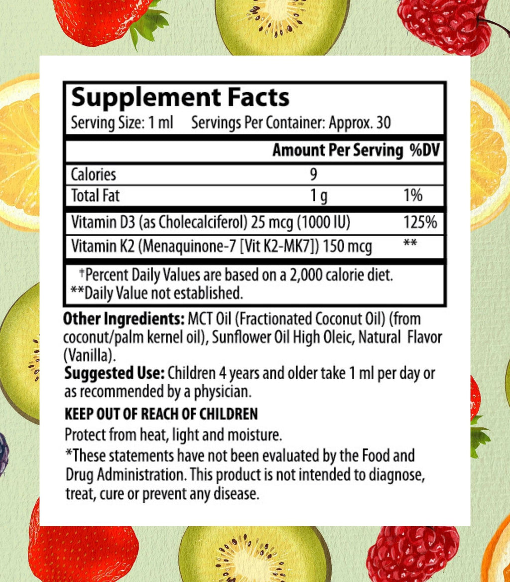 Go Healthy Natural Kids Vitamin D3 K2 Liquid Drops - 1 Fl Oz - image 5