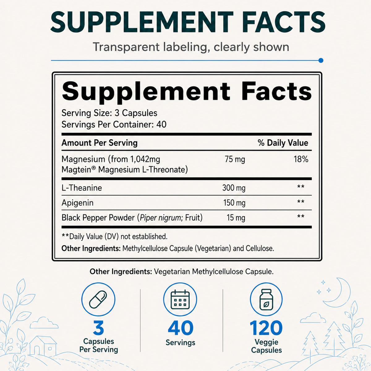 Eleva Nutrition Magnesium L-Threonate Sleep Complex - 120 Capsules - image 5