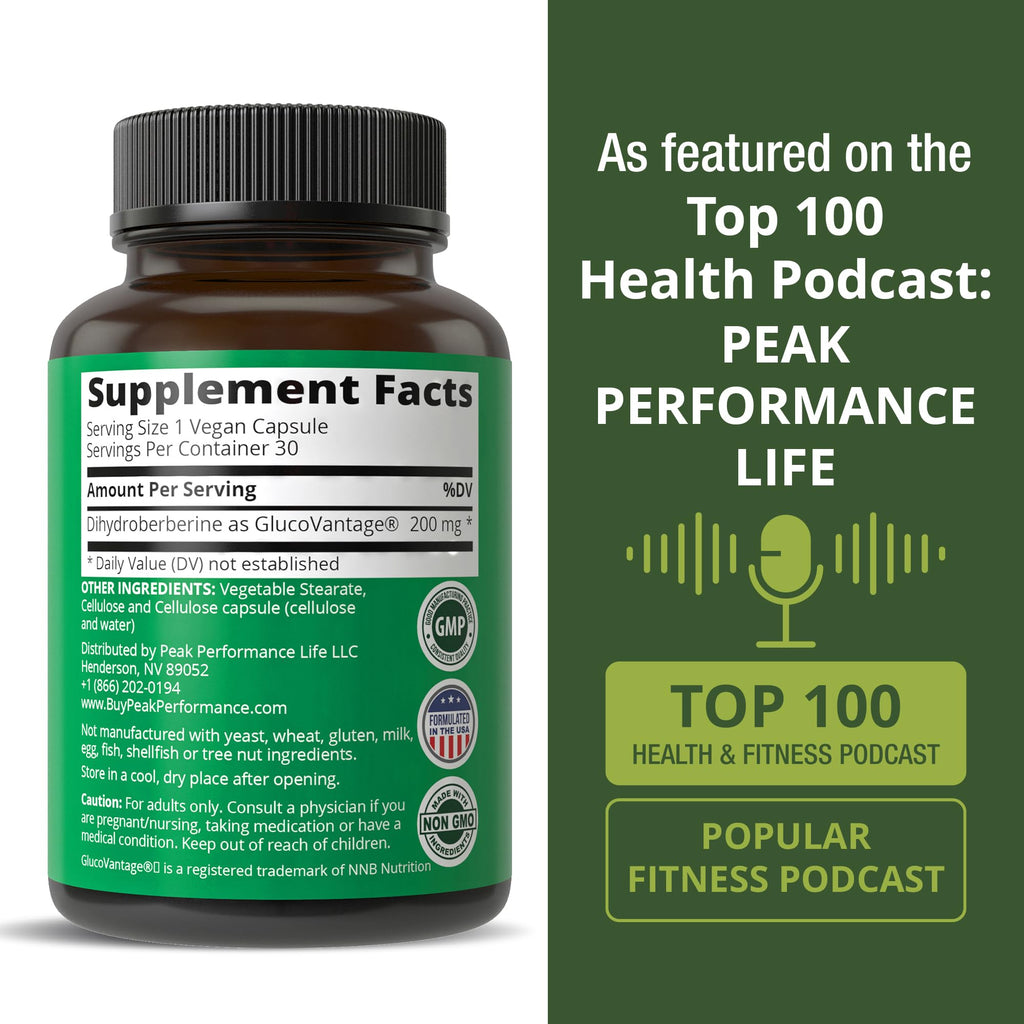 Peak Performance Dihydroberberine Super Berberine 200mg - 30 Capsules - image 6