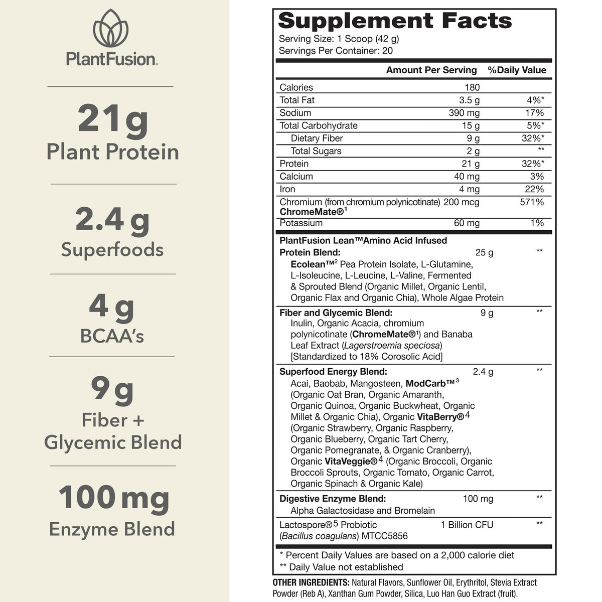 PlantFusion Complete Lean Plant Based Protein Powder