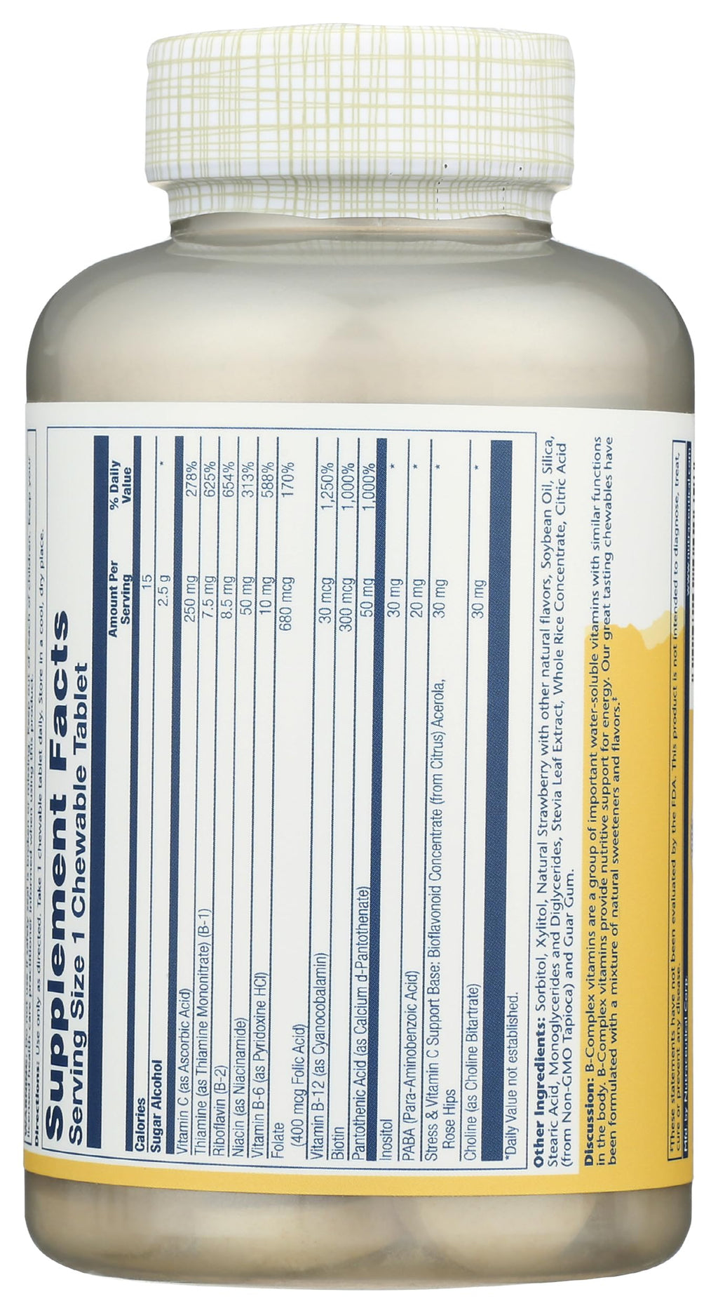 SOLARAY Vitamin B-Complex Chewables Strawberry for Energy - 50 Tablets - image 4
