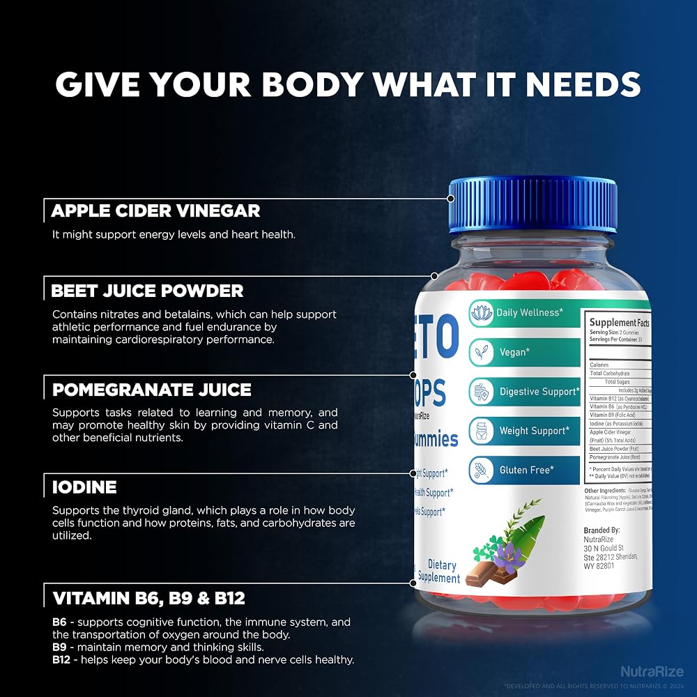 NutraRize Keto Drops+ Apple Cider Vinegar Gummies - 60 Gummies - image 5