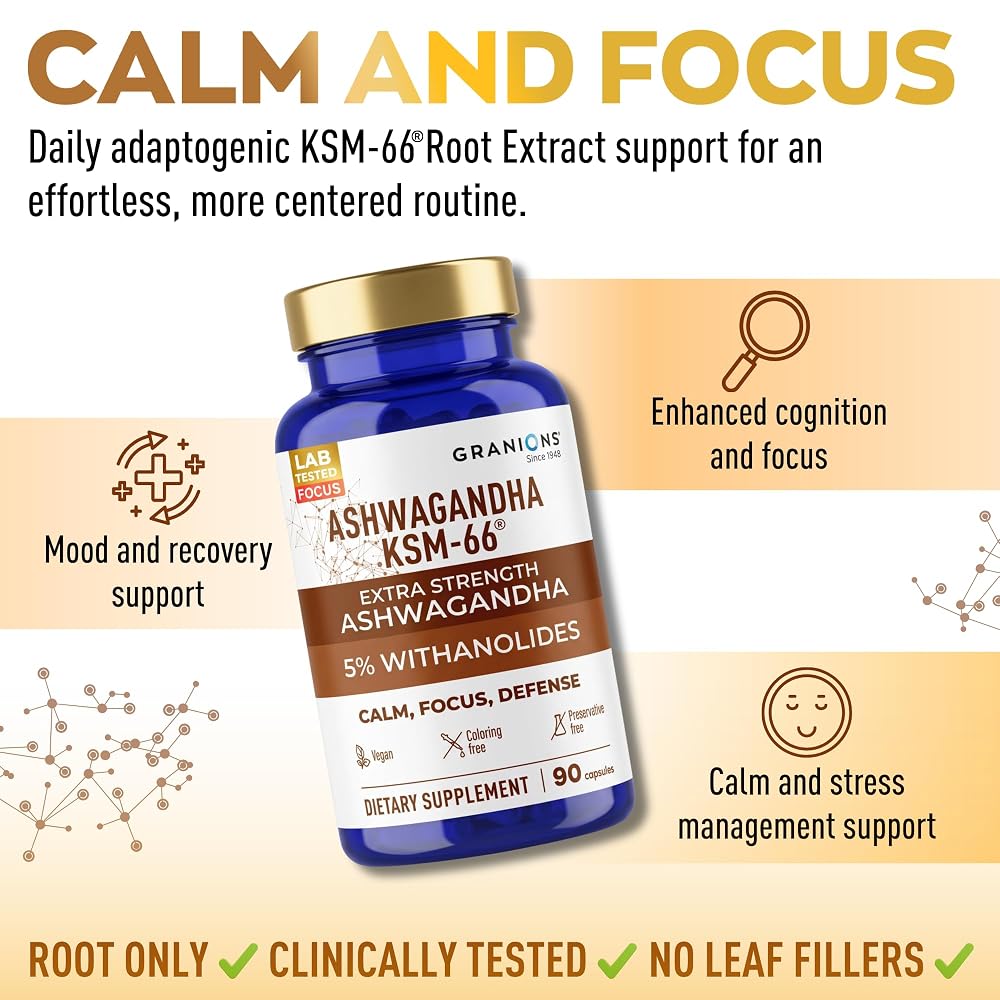 Granions KSM-66 Ashwagandha Stress & Focus Support - 90 Capsules - image 7