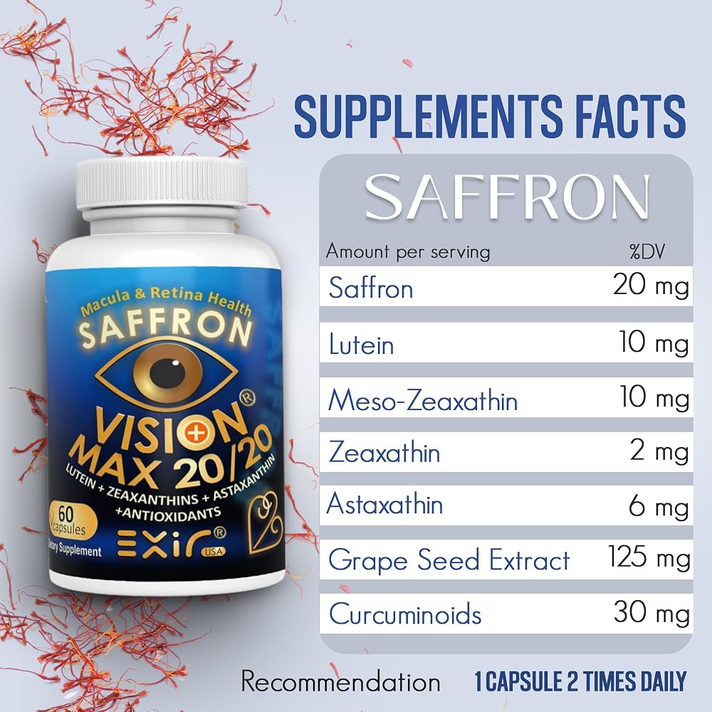 EXIR Eye Supplement with Lutein & Saffron - 60 Capsules - image 5