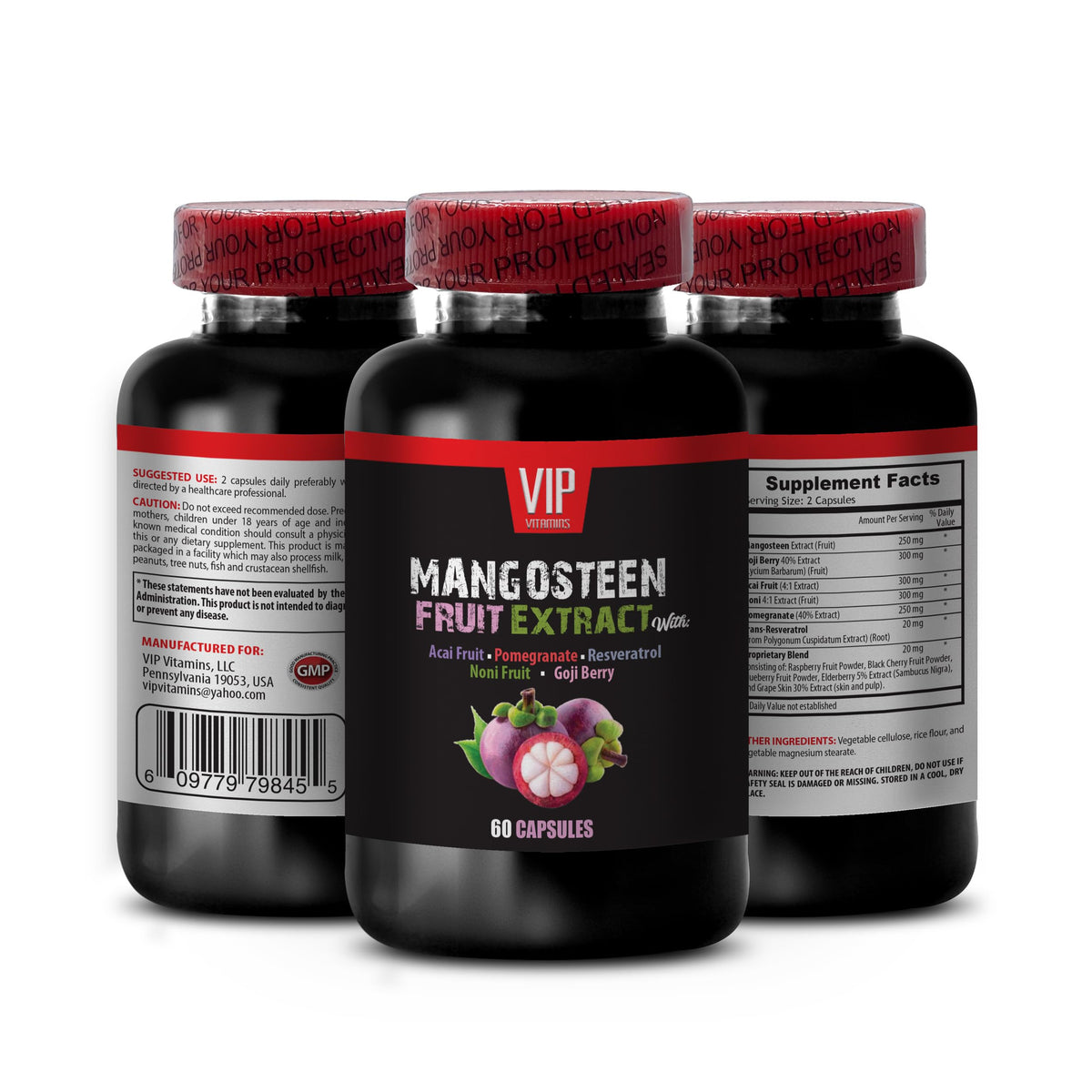 VIP VITAMINS Mangosteen Extract Antioxidant - 60 Capsules