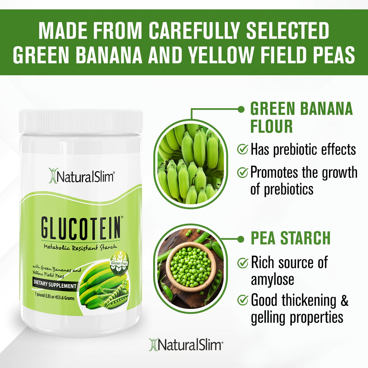 NaturalSlim Glucotein Prebiotic Resistant Starch Powder - 16 Servings - image 5