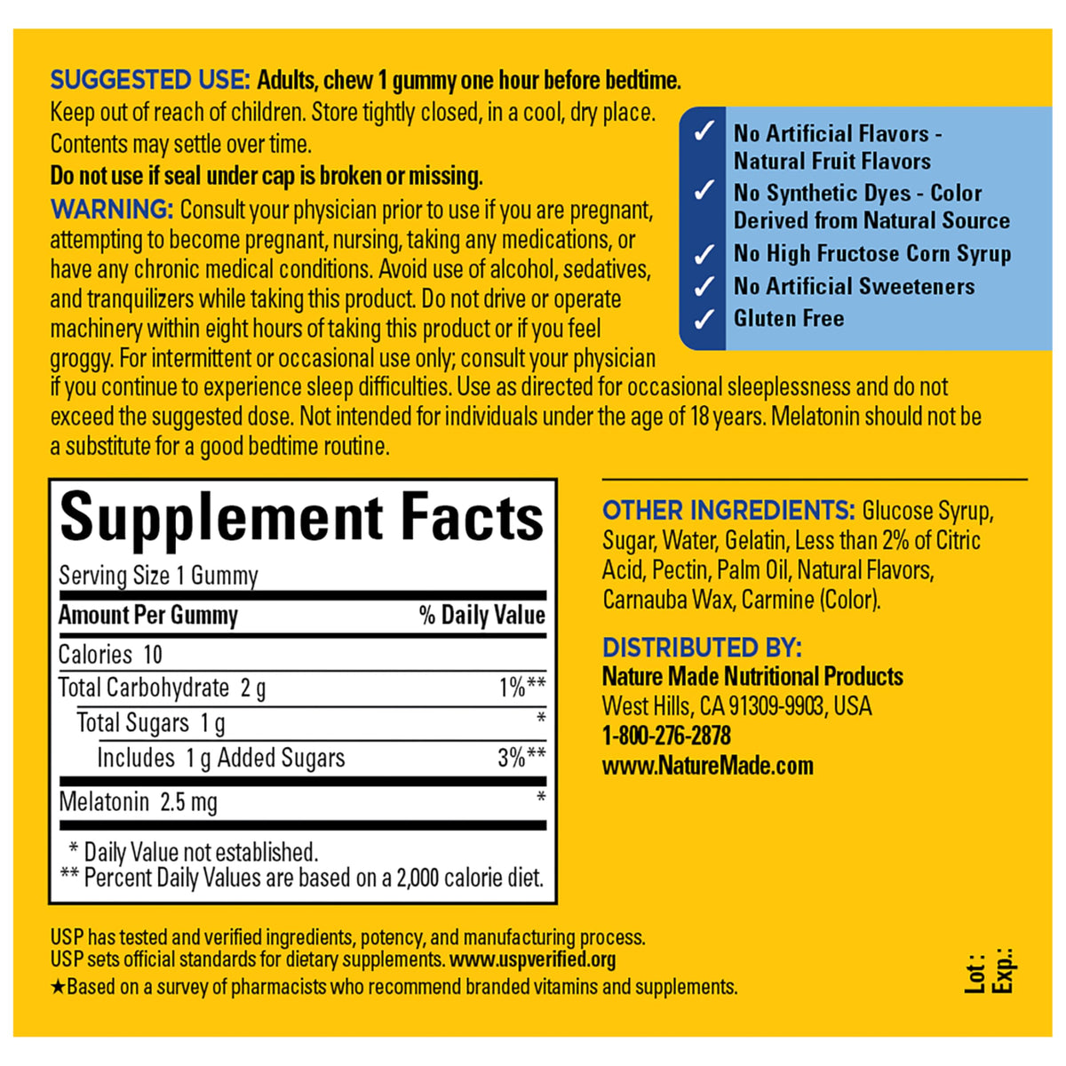Nature Made Melatonin 5 mgFlavoredGummyAdultunisexMelatoninSleep