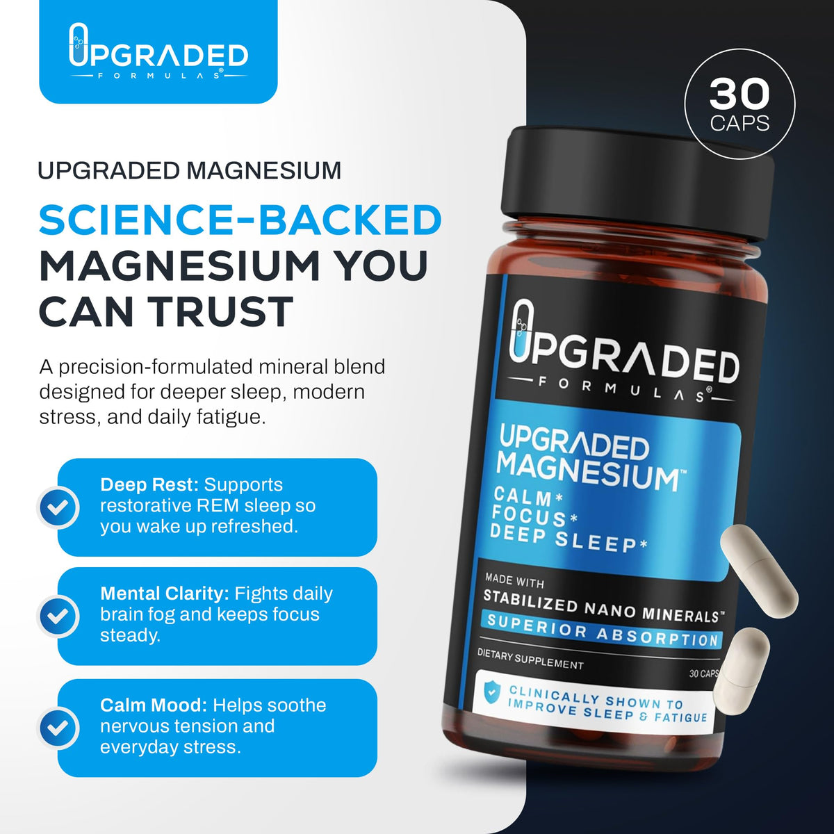 Upgraded Formulas Magnesium Supplement - Calms