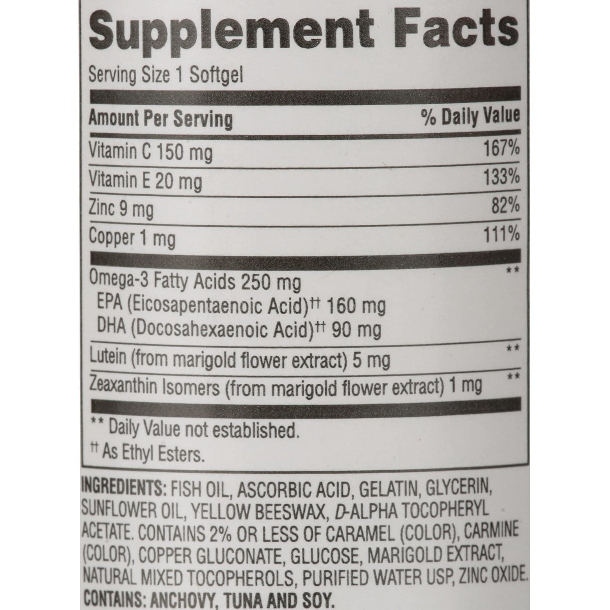 Equate Vision Formula 50+ Lutein, Zeaxanthin & Omega-3 - 300 Softgels - image 3