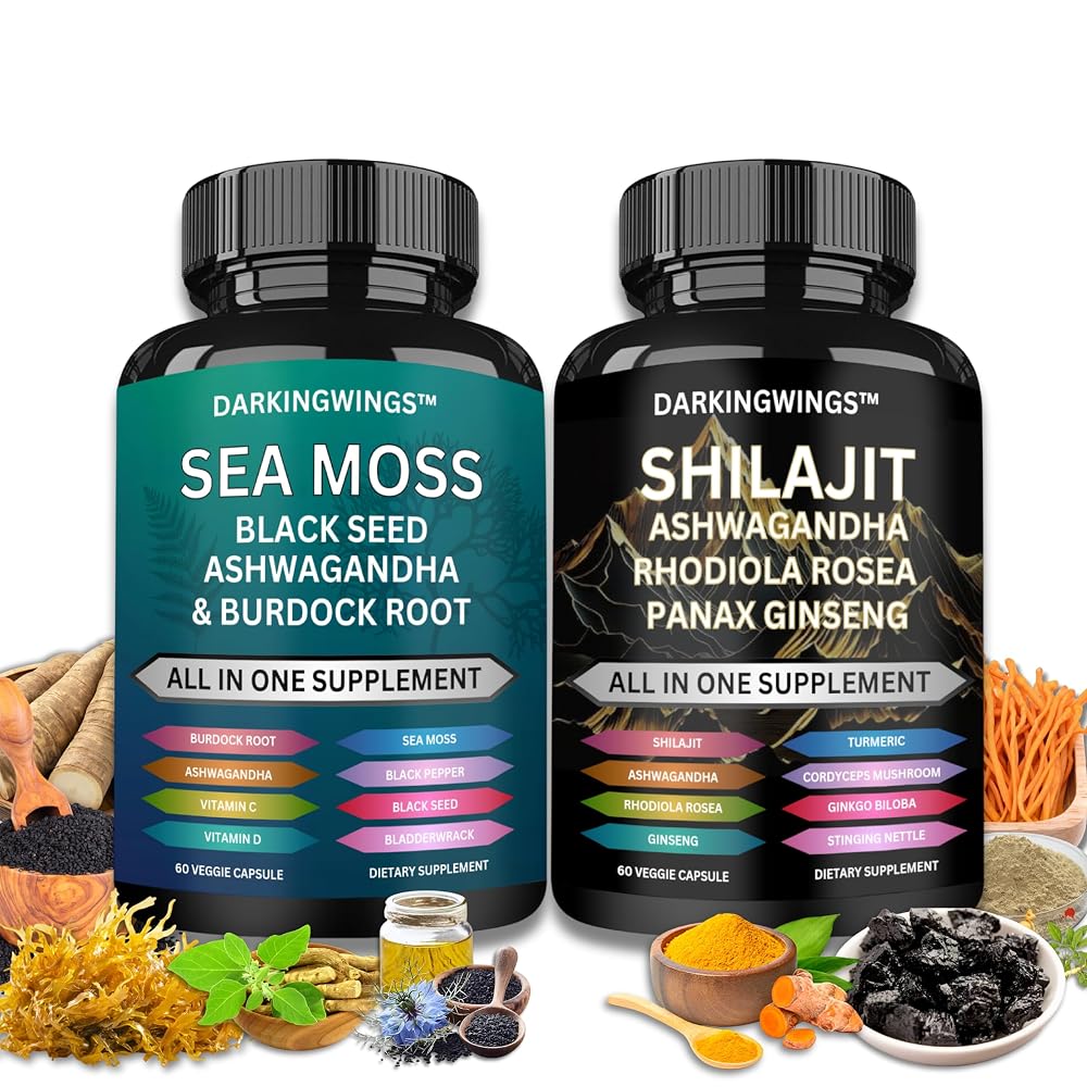 Darkingwings Shilajit and Sea Moss Combo - 120 Capsules