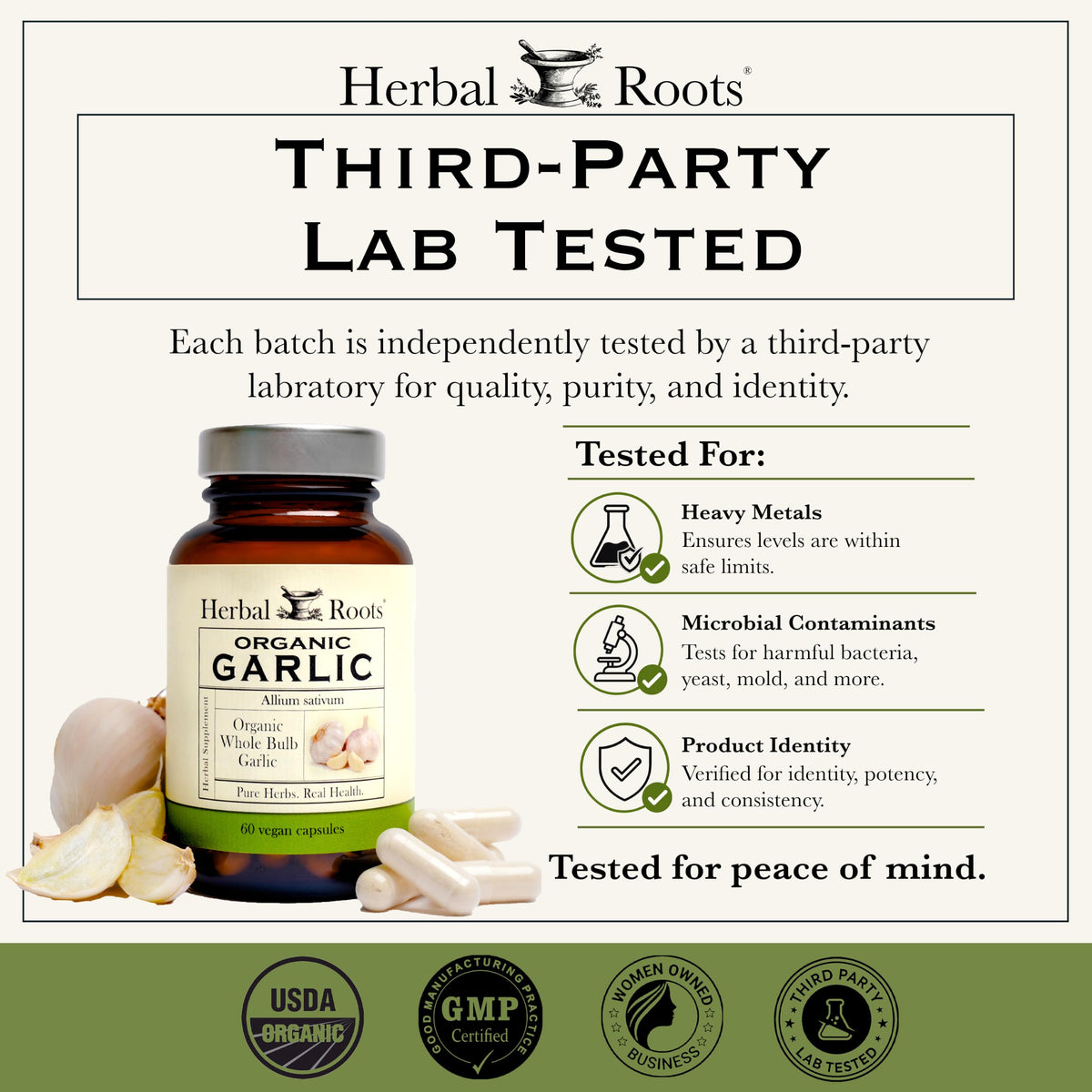 Herbal Roots Organic Garlic Pills Immune Support - 60 Vegan Capsules - image 5