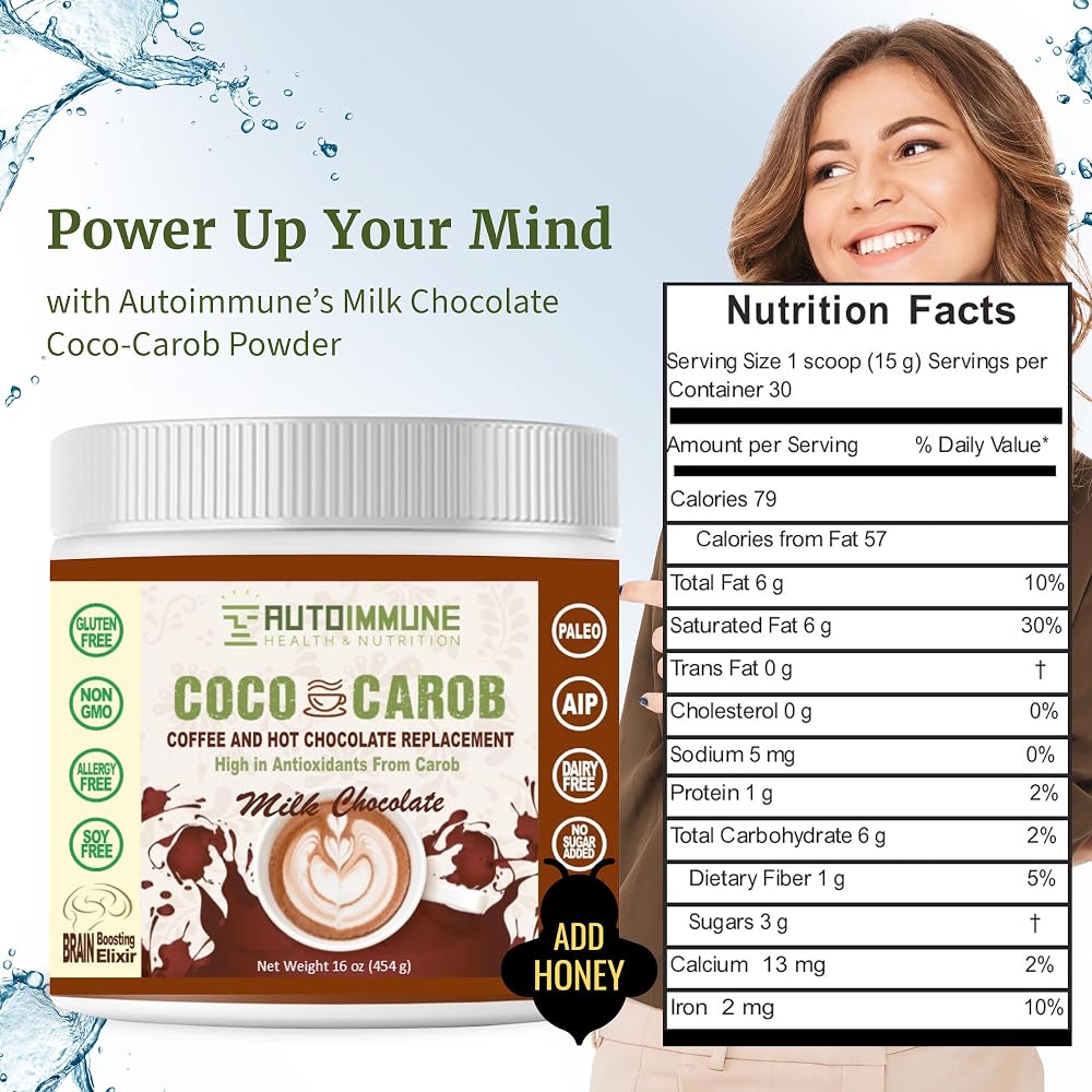 Autoimmune Health & Nutrition Coco Carob Powder Caffeine Free - 1 oz - image 2