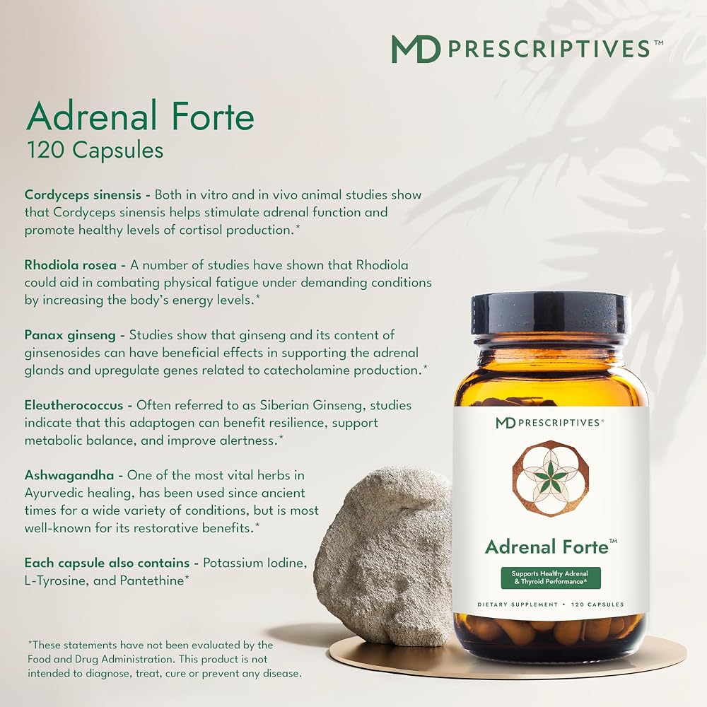 MD Prescriptives Adrenal Forte Adrenal Support - 120 Capsules - image 3