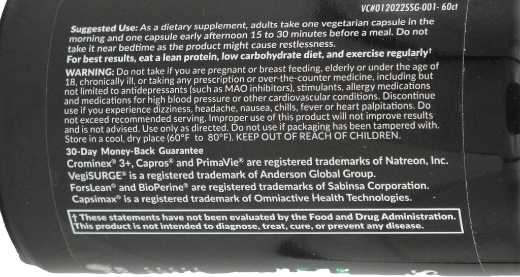 Saba SlimGenix Thermogenic Metabolism Capsules - 60 Count - image 3