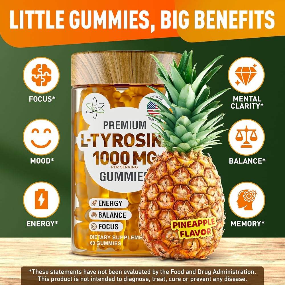 BioVit L-Tyrosine Gummies Amino Acid Supplement - 60 Vegan Gummies - image 4